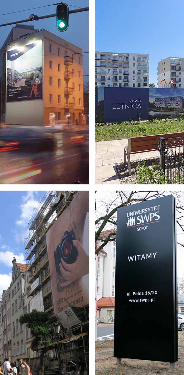 reklama zewnętrzna Gdańsk outdoor Trójmiasto / outdoor advertising Gdansk Tri-City Poland / Außenwerbung Danzig Dreistadt Polen